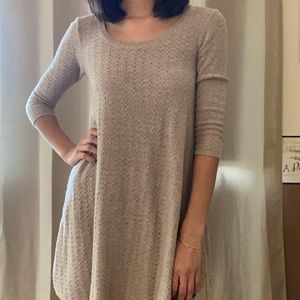 beige sweater dress